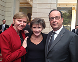 Annie de Vivie, François Hollande et Michèle Delaunay